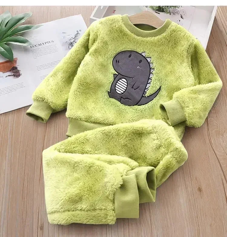 Children's Pajama Sets Bear Tops + Pants 2Pcs Kids Pajama’s Winter Girl Clothing Sets 2 To 6Years Children Clothes Boys Sleepwear