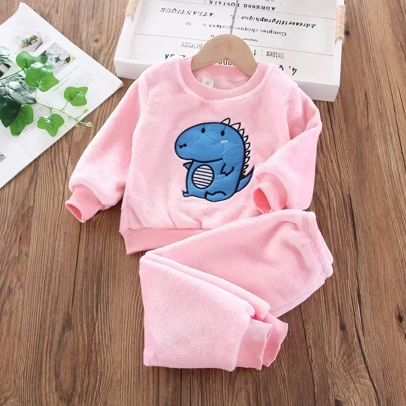 Children's Pajama Sets Bear Tops + Pants 2Pcs Kids Pajama’s Winter Girl Clothing Sets 2 To 6Years Children Clothes Boys Sleepwear