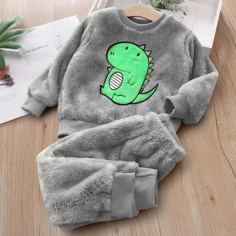 Children's Pajama Sets Bear Tops + Pants 2Pcs Kids Pajama’s Winter Girl Clothing Sets 2 To 6Years Children Clothes Boys Sleepwear